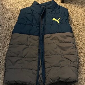 Puma Kids' Navy and Gray Puffer Vest